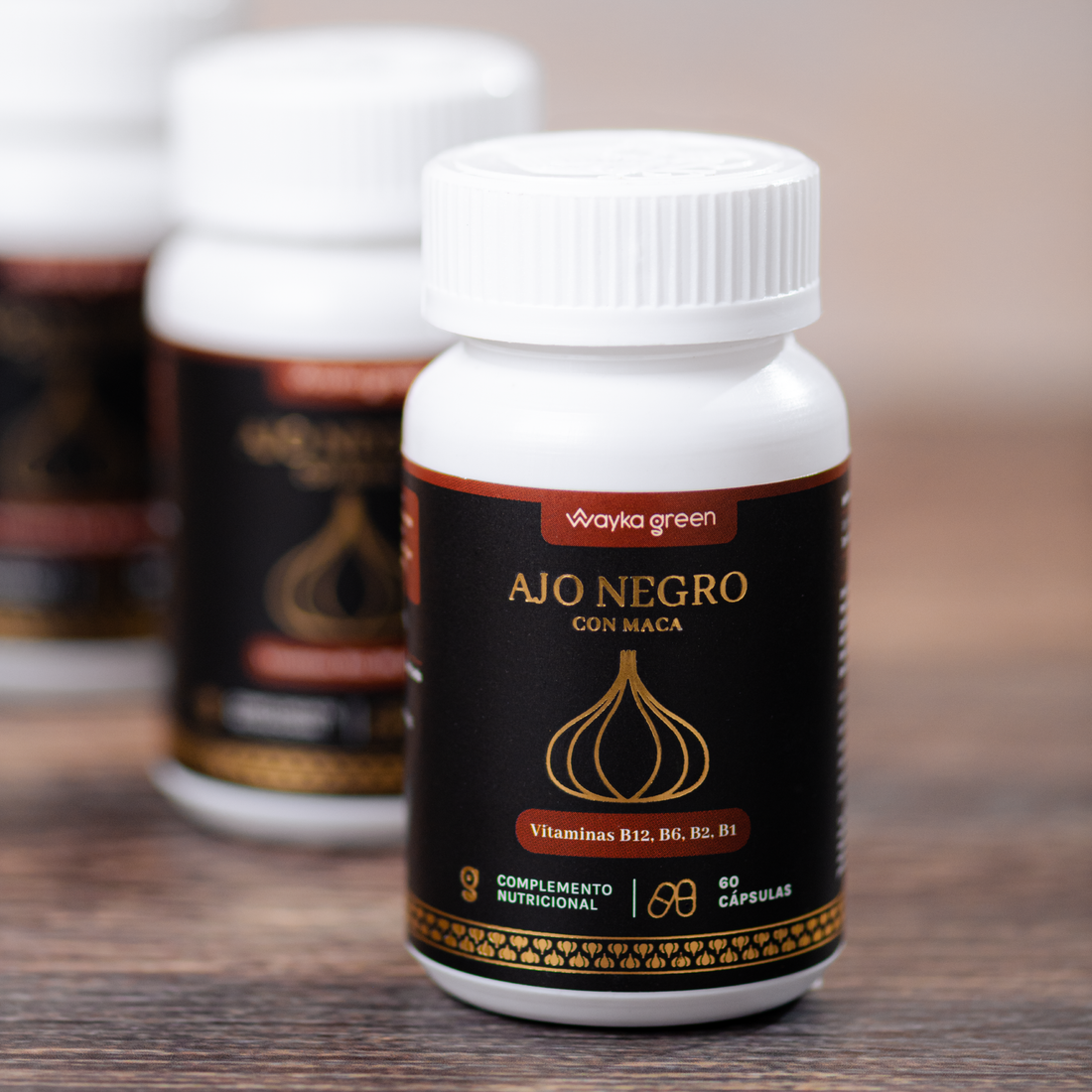 Cápsulas de Ajo Negro y Maca + Vitamina B12